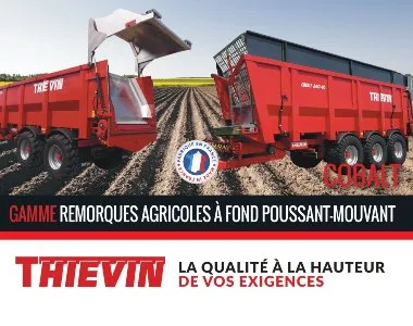 THIEVIN - Plaquette remorques agricoles fond poussant-mouvant COBALT